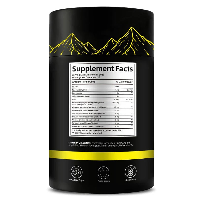 Pure Shilajit Gummies – Himalayan Resin - Vegan Adaptogen Supplement